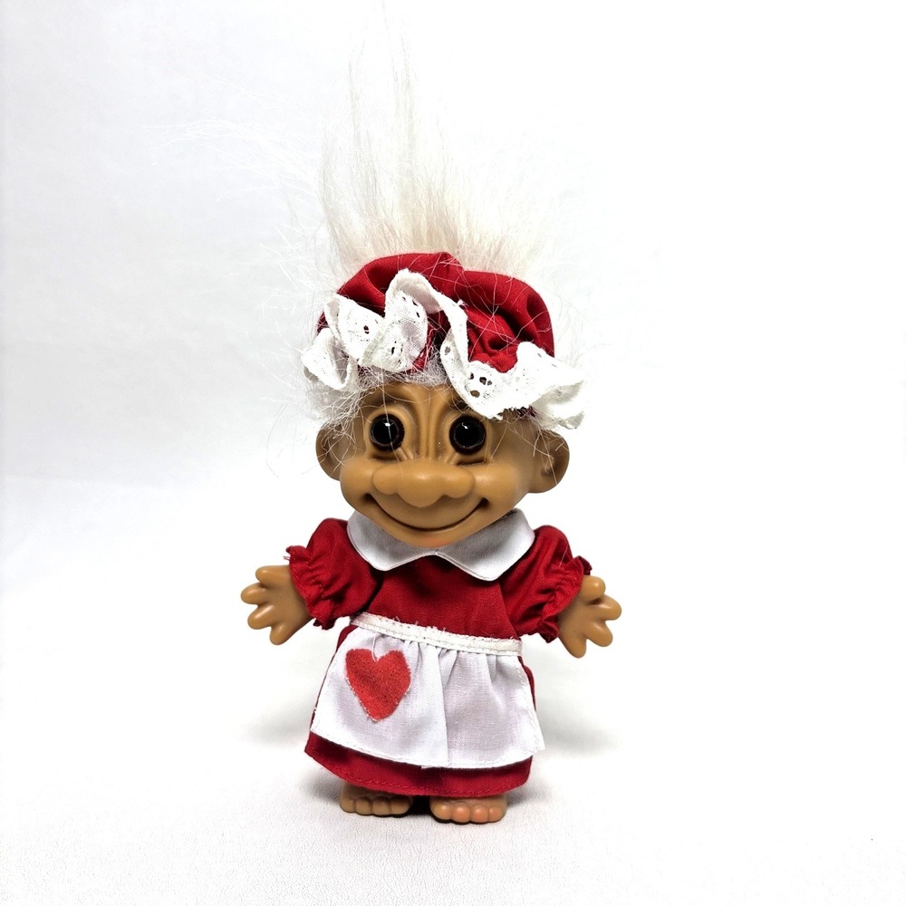 Vintage‎ Troll Mrs. Santa Claus Christmas Doll Original Collectible Russ 5" 80s
